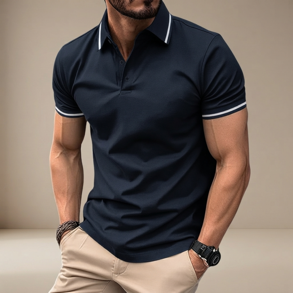 Elvan - Polo Décontracté à Demi-Boutons