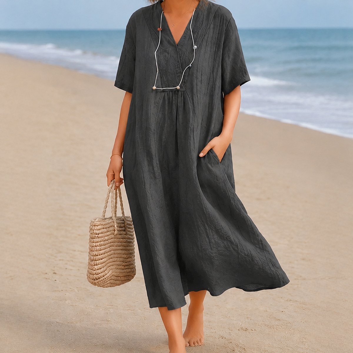Kendra - Robe Décontractée à Col V