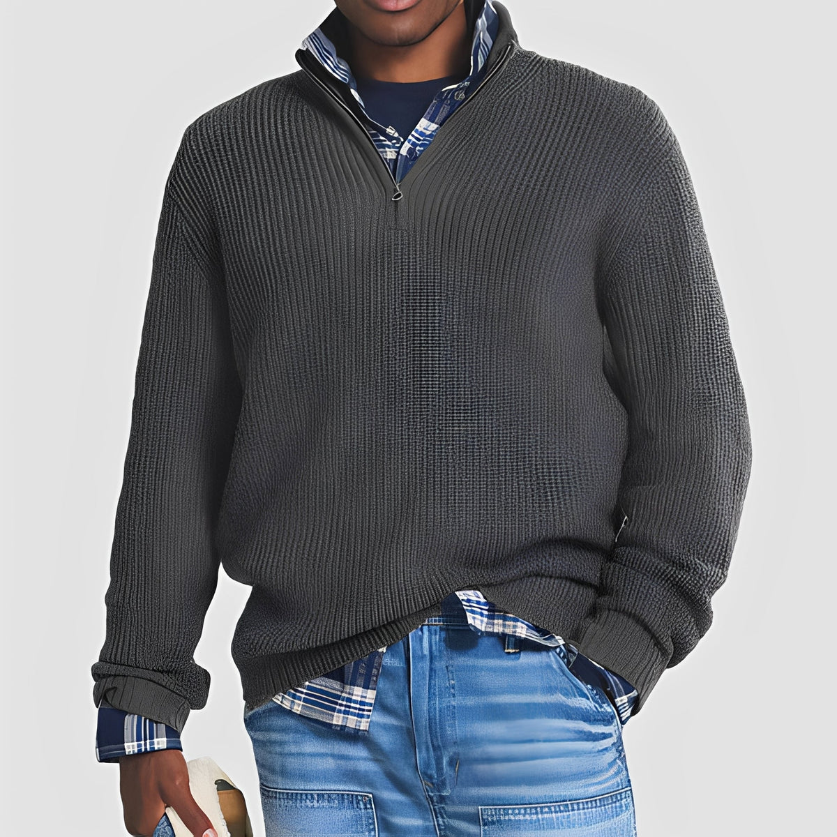 Constantine - Pull confortable avec fermeture à glissière pour hommes
