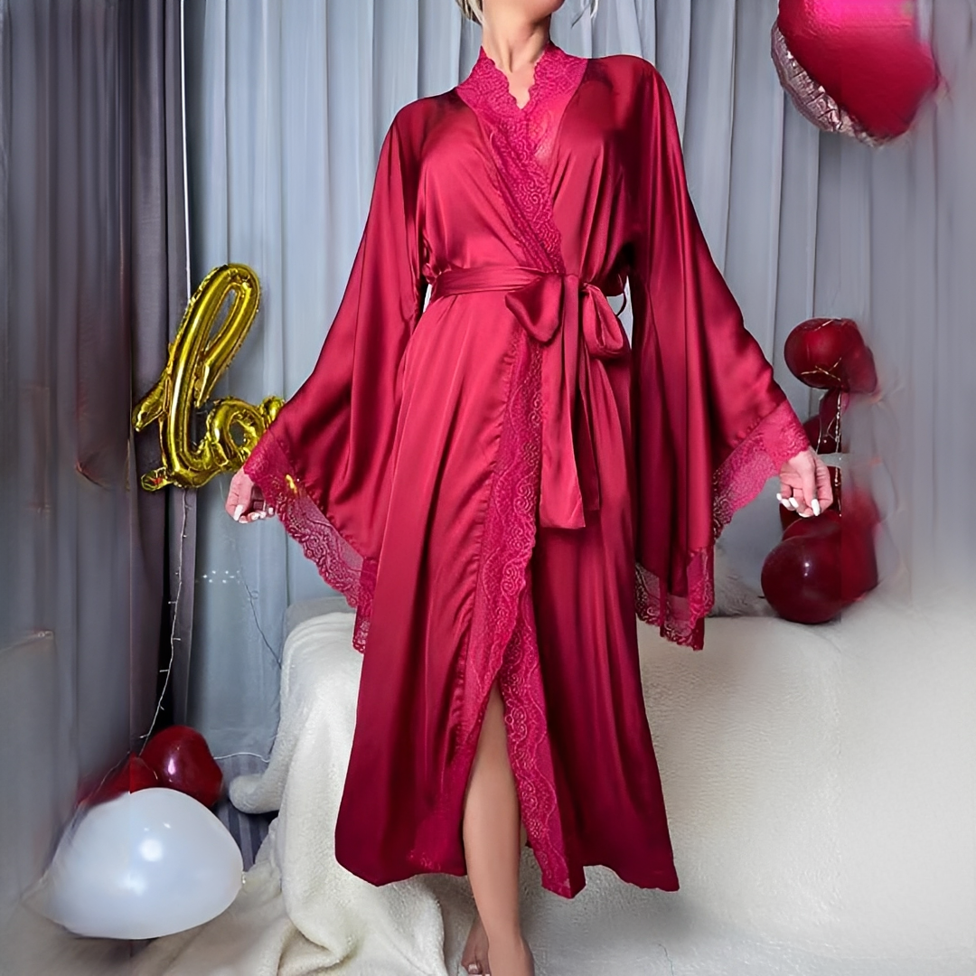 Joannah - Robe de chambre longue en dentelle pour femme