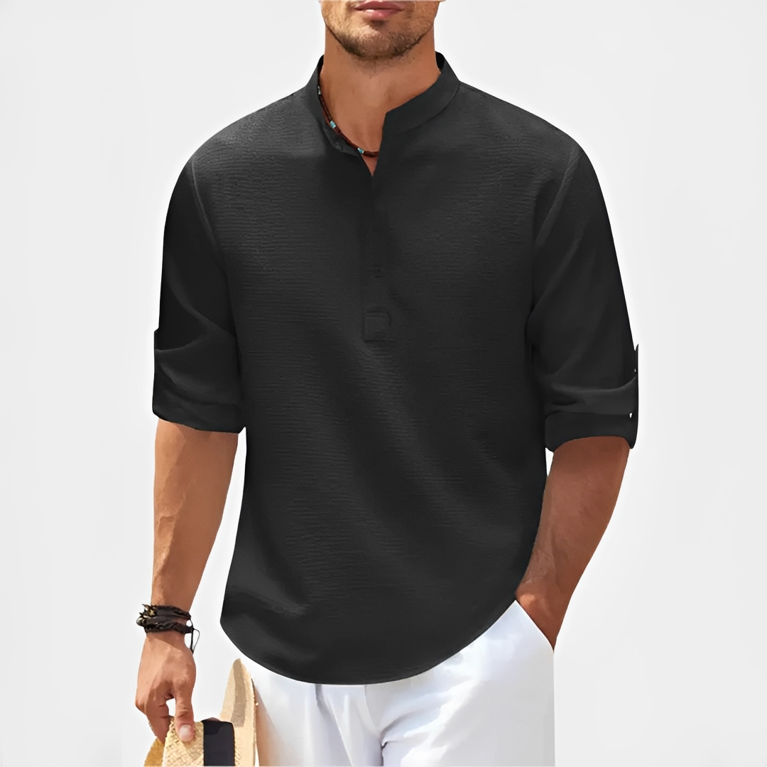 Khenneth - Chemise d'été tendance à manches longues pour homme