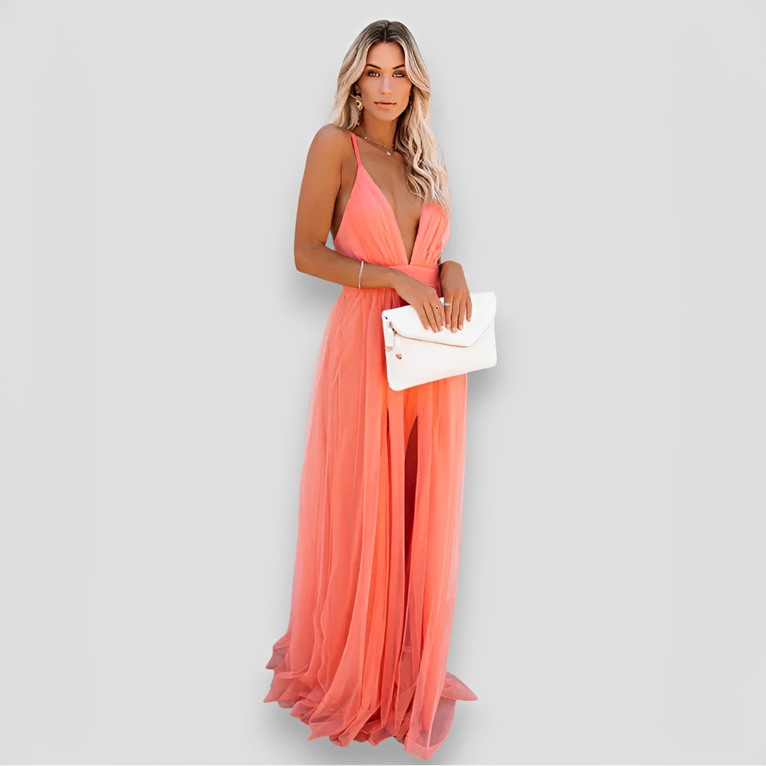 Lidia - Robe Maxi Chic à Col V