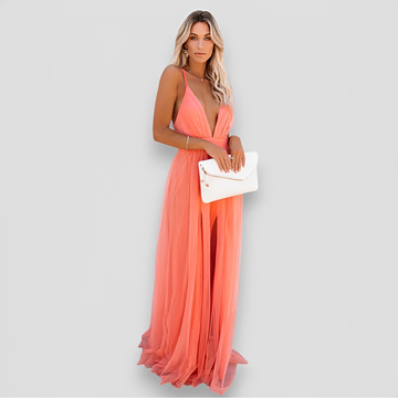 Lidia - Robe Maxi Chic à Col V