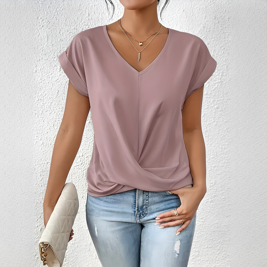 Velanie - T-Shirt Col V Relax