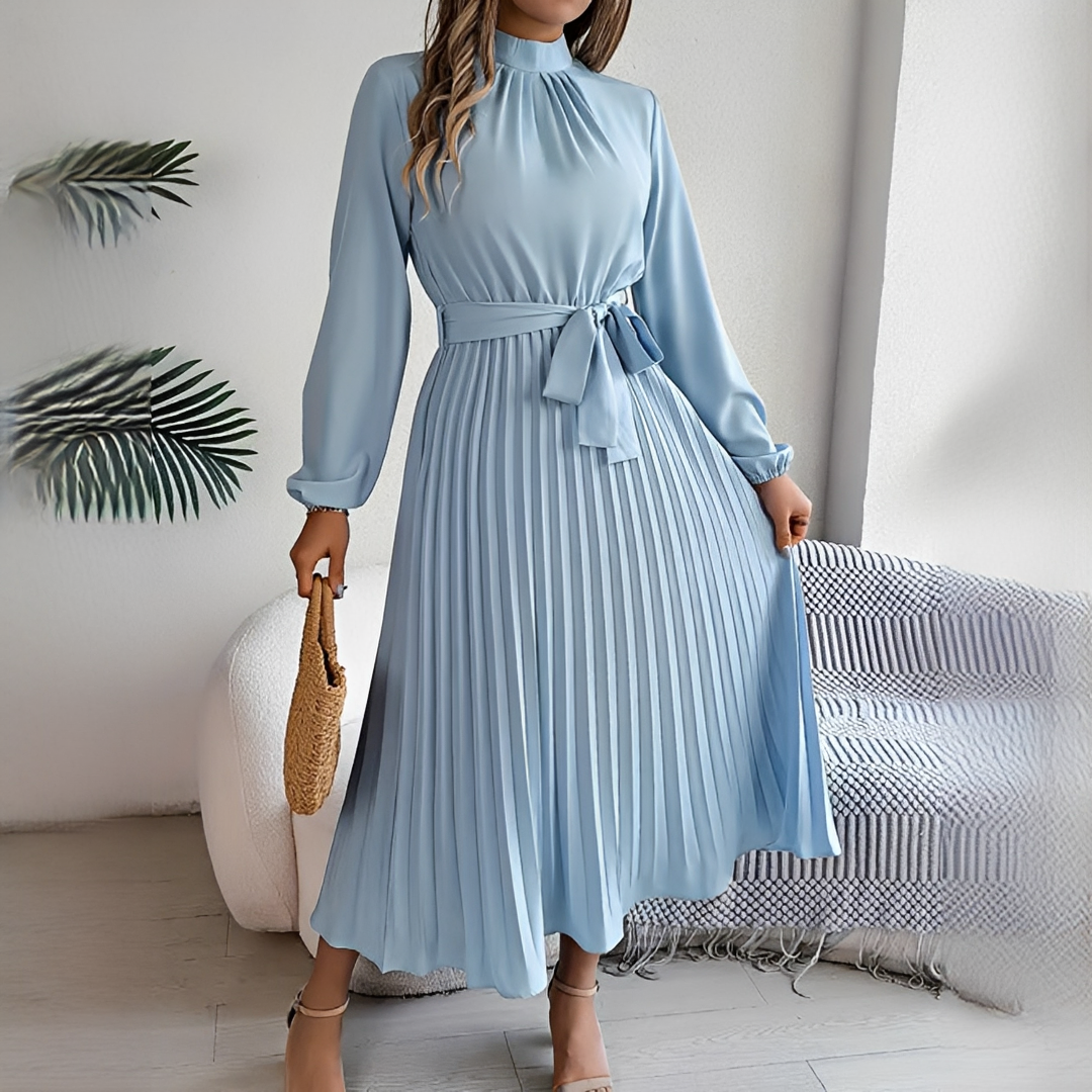 Jessy - Robe plissée à manches longues pour femme