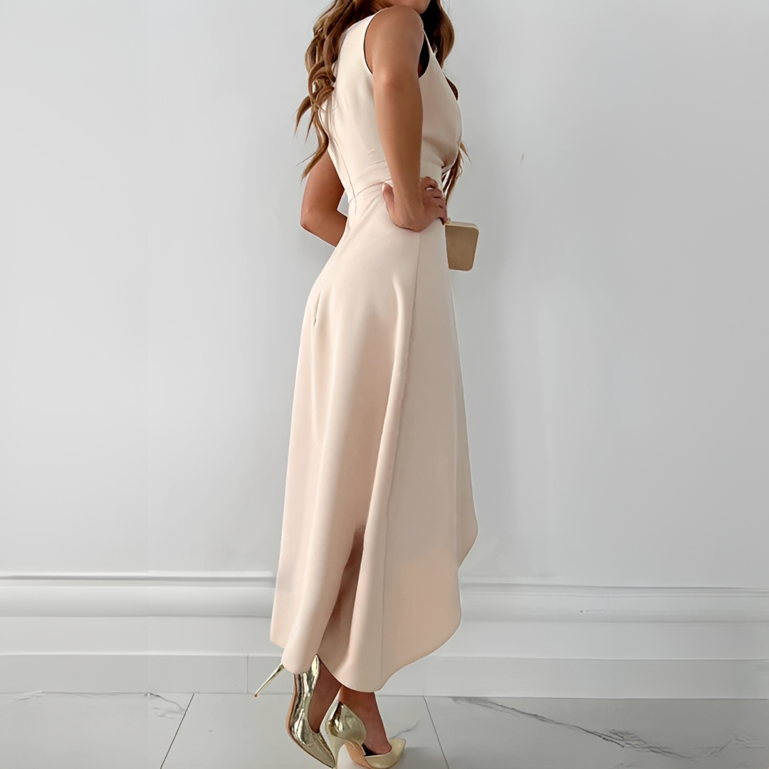 Alemarie - Robe portefeuille sans manches chic pour femme