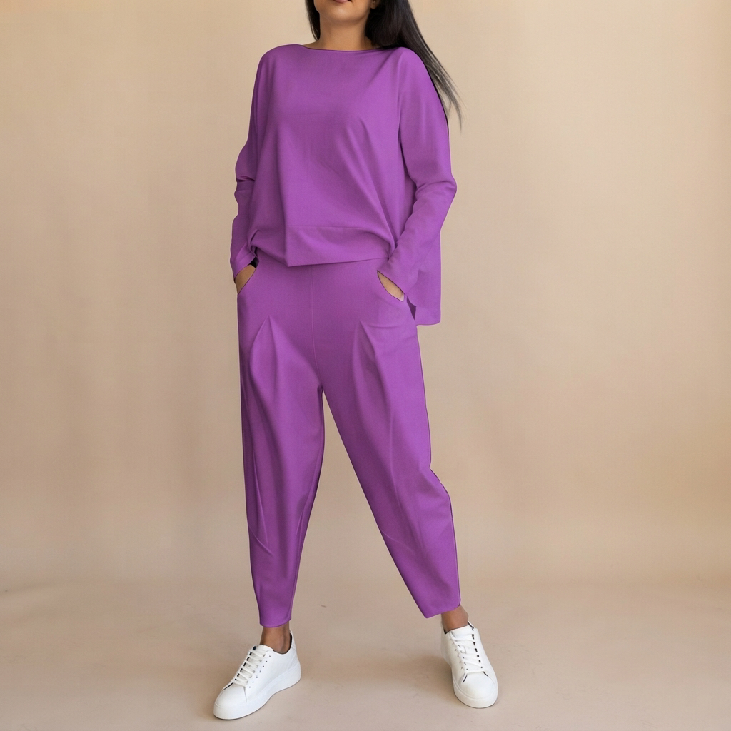 Emilyn - Ensemble Pantalon Large et Décontracté