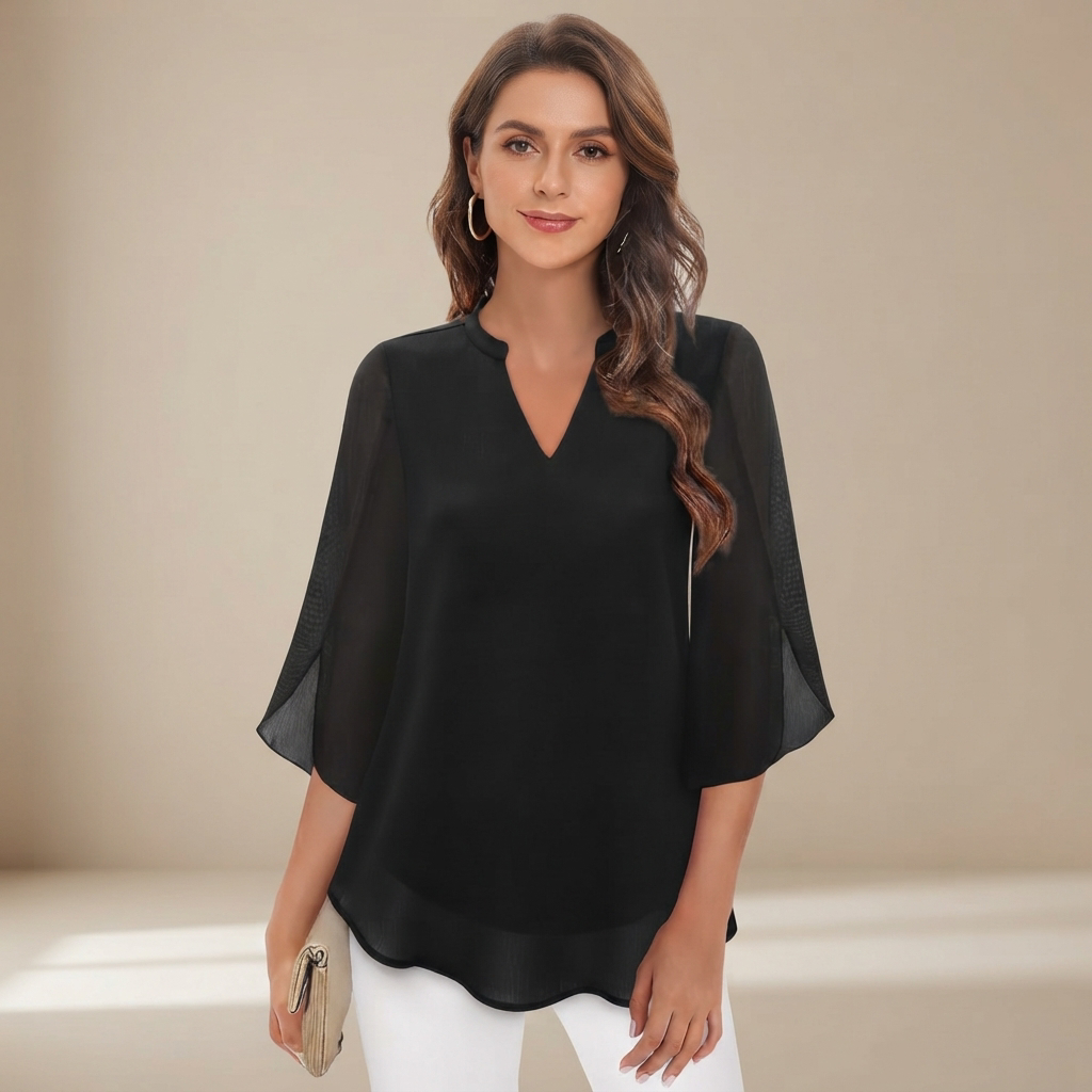 Arsine - Blouse élégante à coupe large et col en V