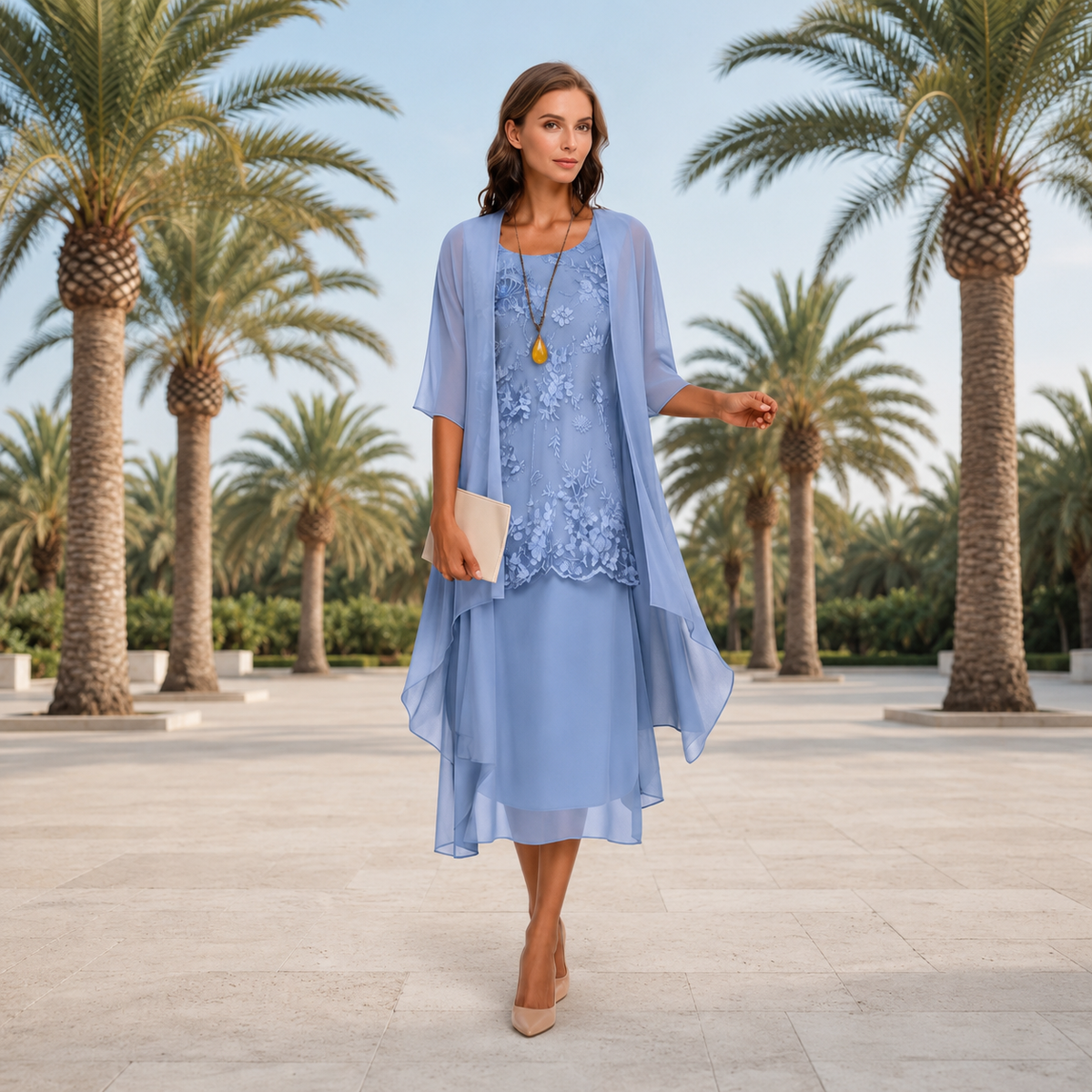 Krystal - Robe midi élégante en deux pièces