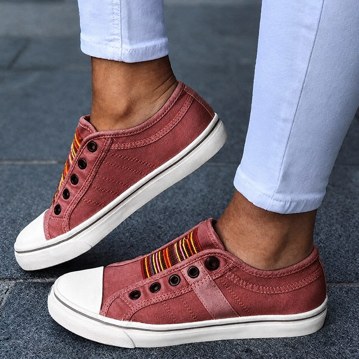 Jorrie - Baskets Classiques en Tissu Élastique