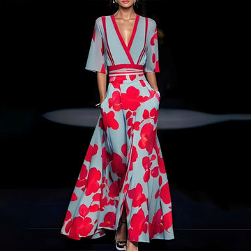 Debora - Robe longue à motif floral pour femme