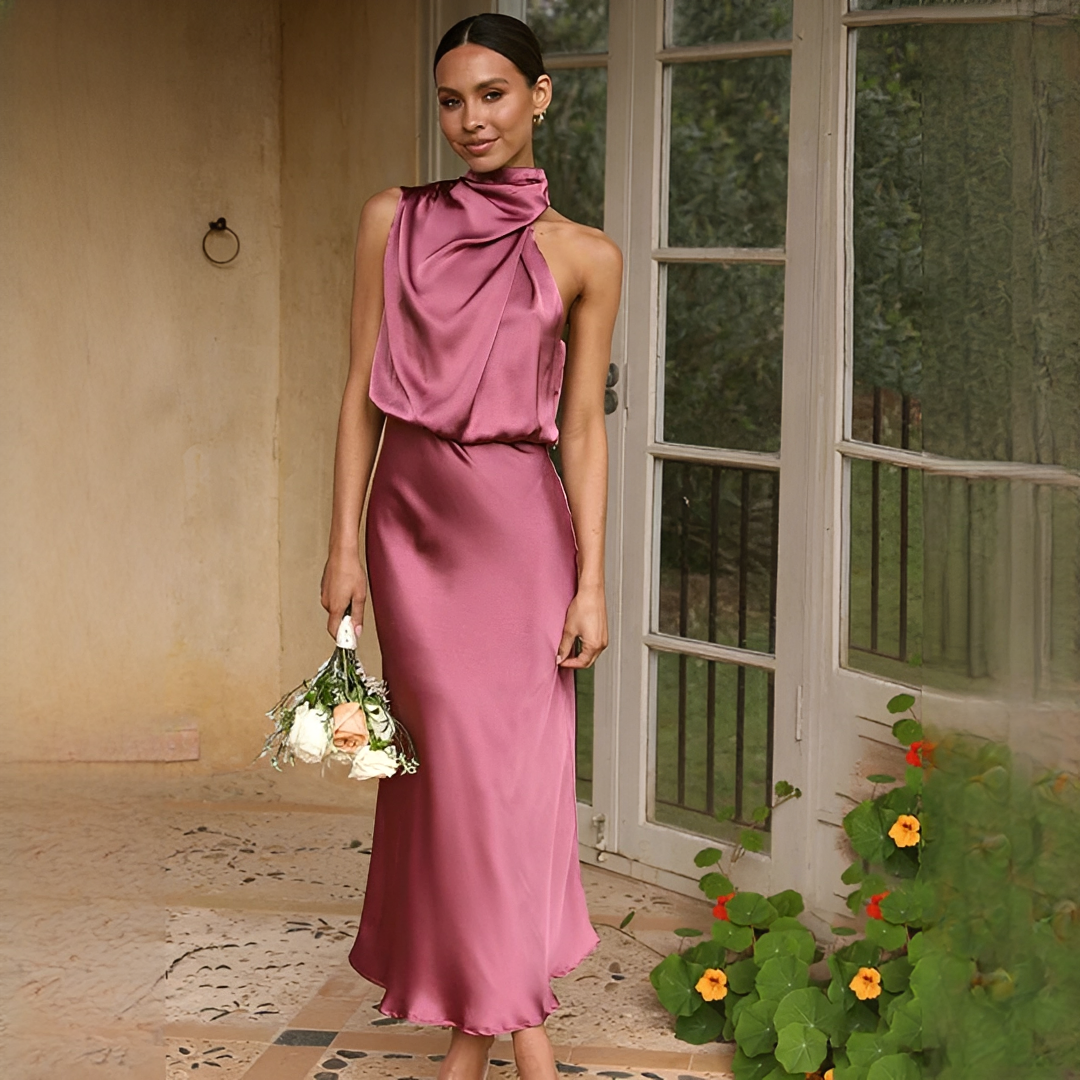 Juliana - Robe tendance sans manches avec col halter