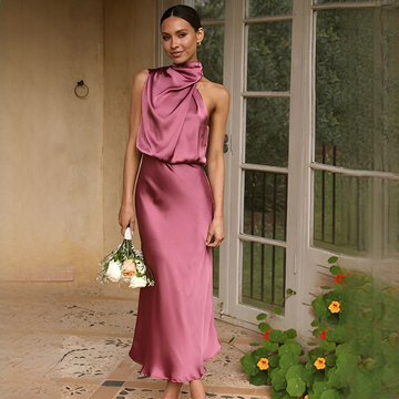 Juliana - Robe tendance sans manches avec col halter