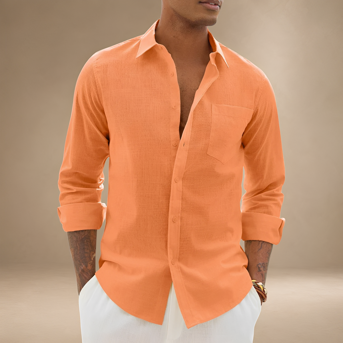 Ajay - Chemise Décontractée à Manches Longues