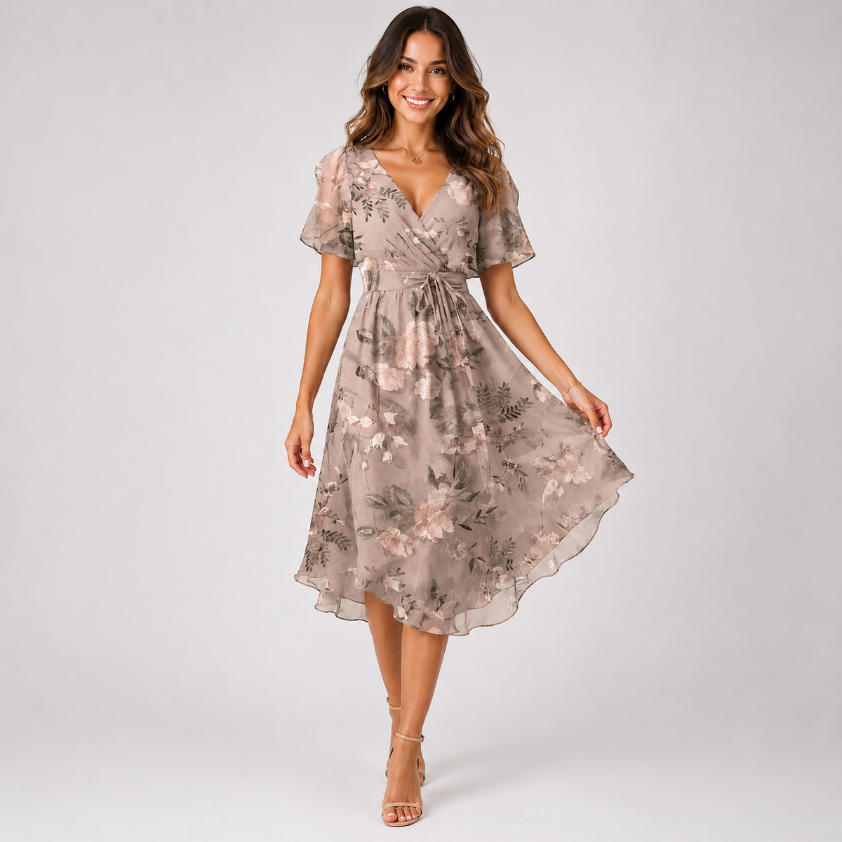 Elsinya - Robe Midi Élégante et Facile à Porter