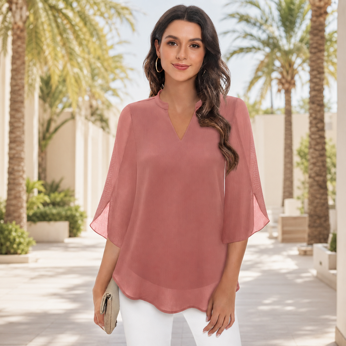 Arsine - Blouse élégante à coupe large et col en V