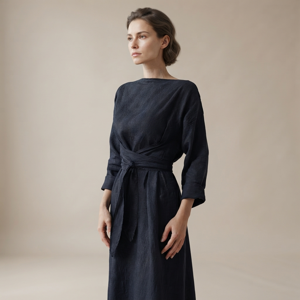 Ashlee - Longue robe fluide avec lacets et coupe libre