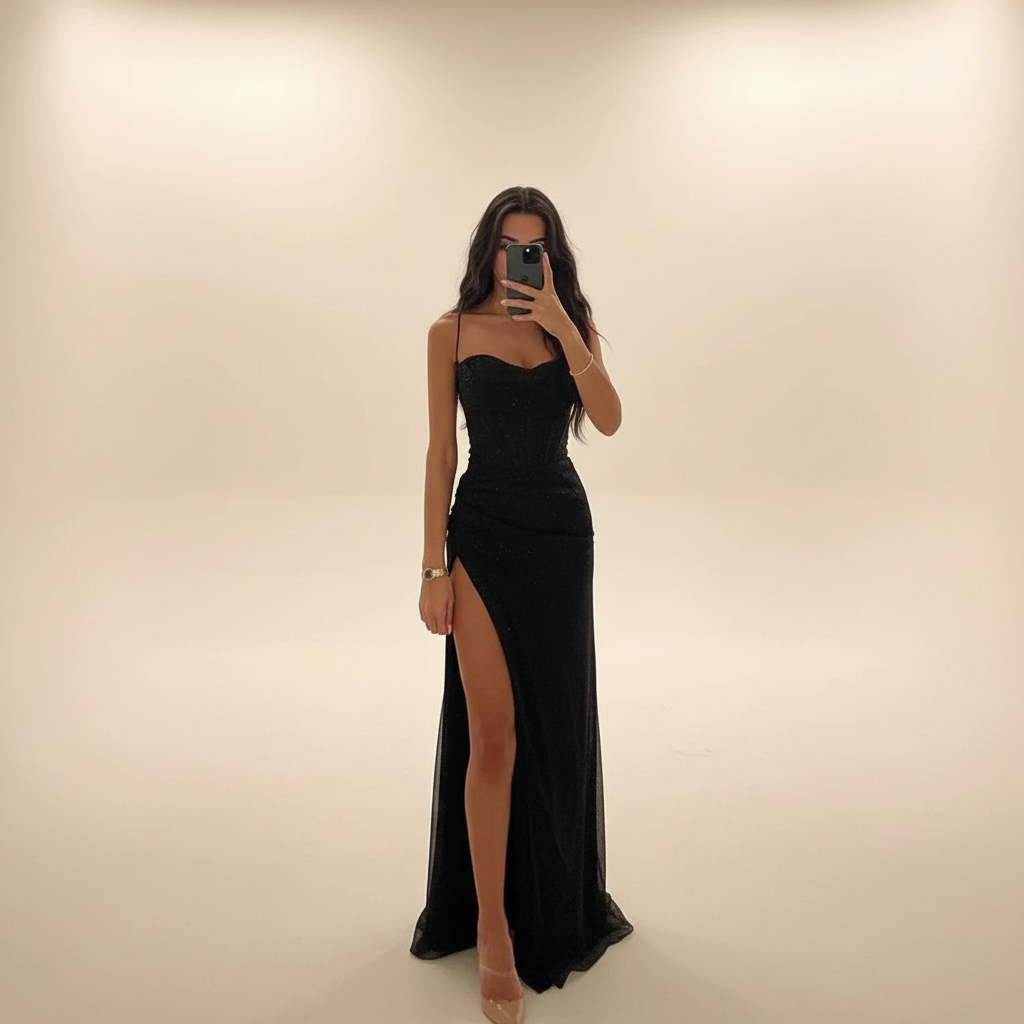 Monique - Robe Maxi avec Fente Tendance
