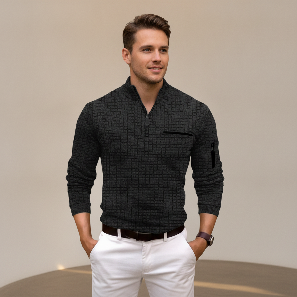 Andrey - Chemise Stylée à Demi-Fermeture Éclair