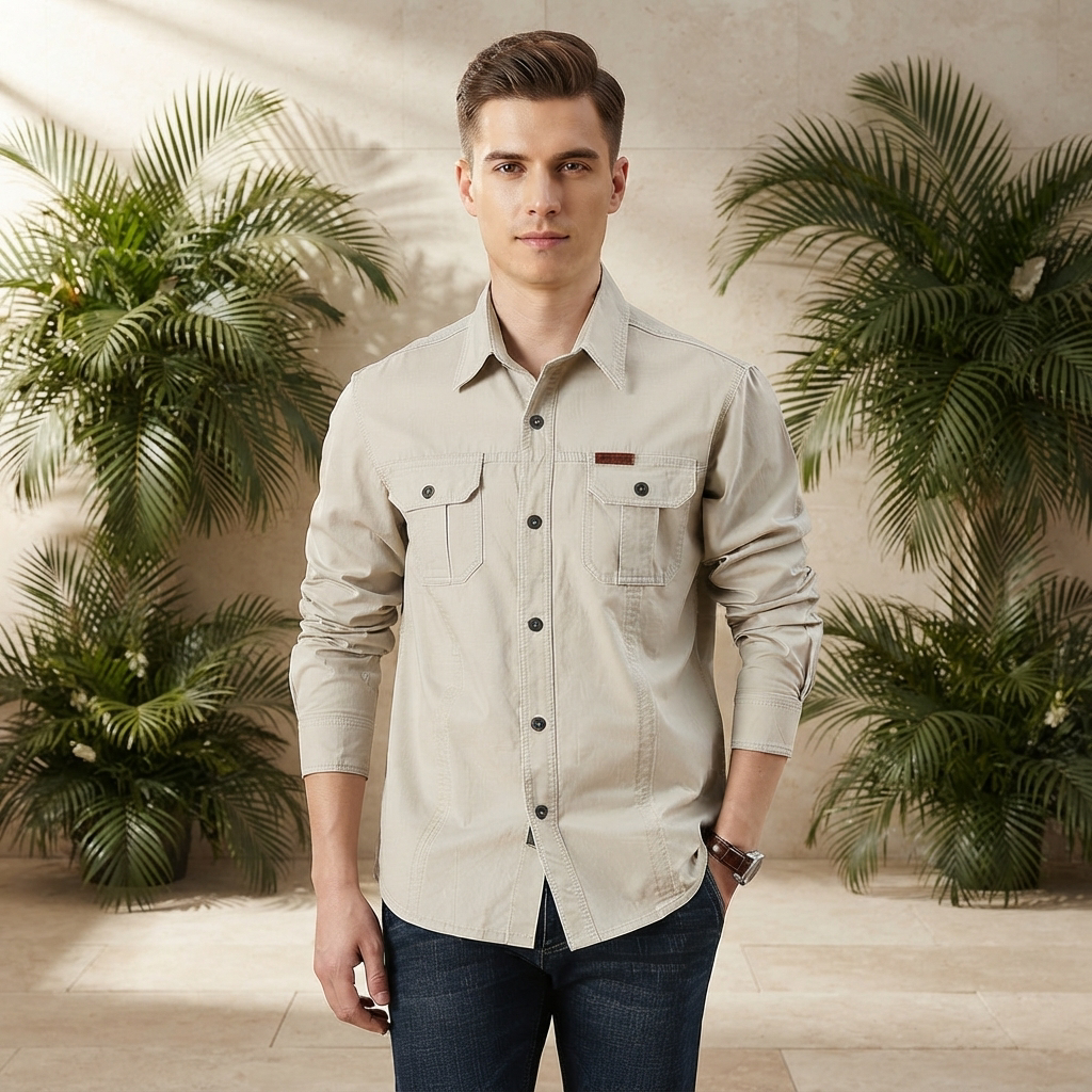 Hayden - Longue chemise cargo avec plusieurs poches