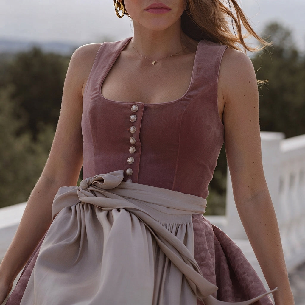 Greta - Dirndl chic avec col carré