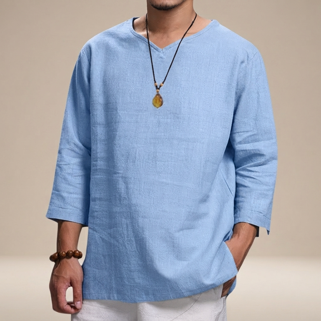 Edwin - Chemise Décontractée à Col V Ample