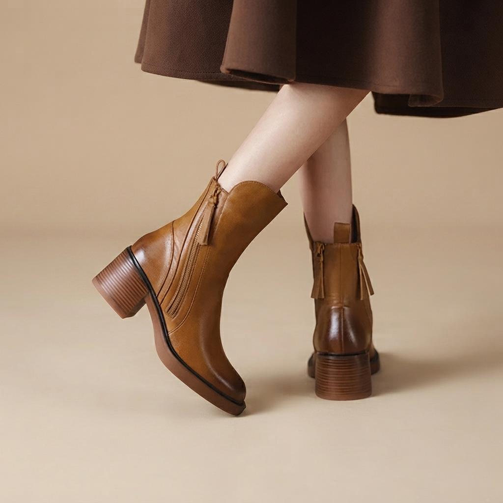Jadonna - Bottes Élégantes avec Fermeture Éclair et Talons