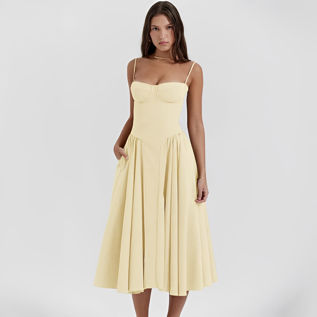 Michaela - Robe Midi Élégante et Raffinée