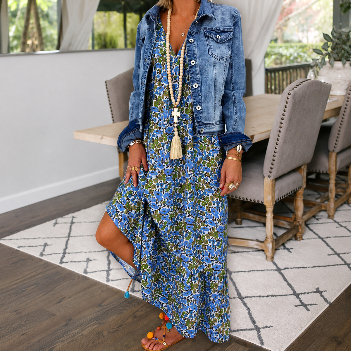 Shalisha - Robe Élégante Bohème à Col V