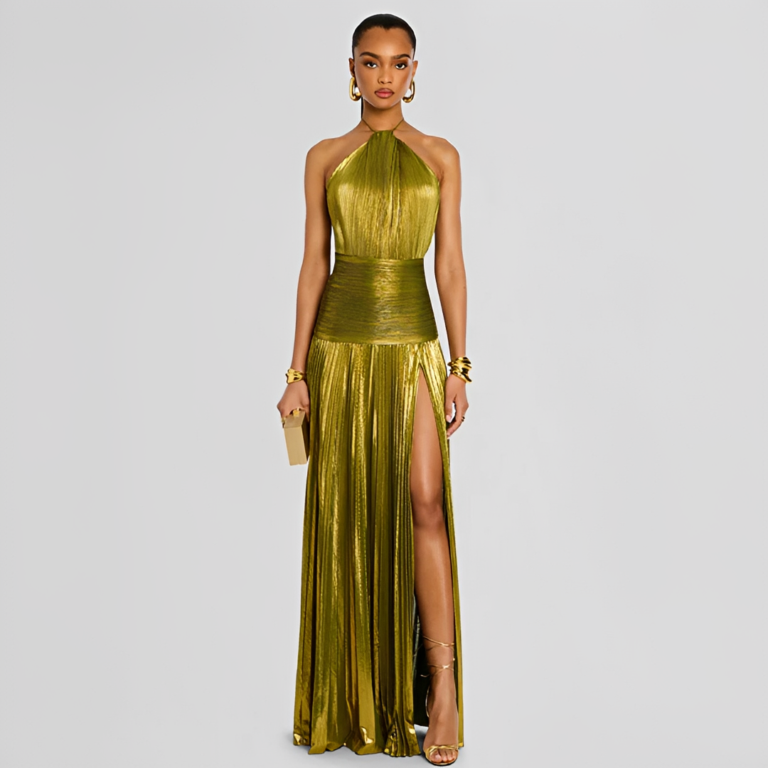 Naira - Robe Élégante à Plis avec Ouverture