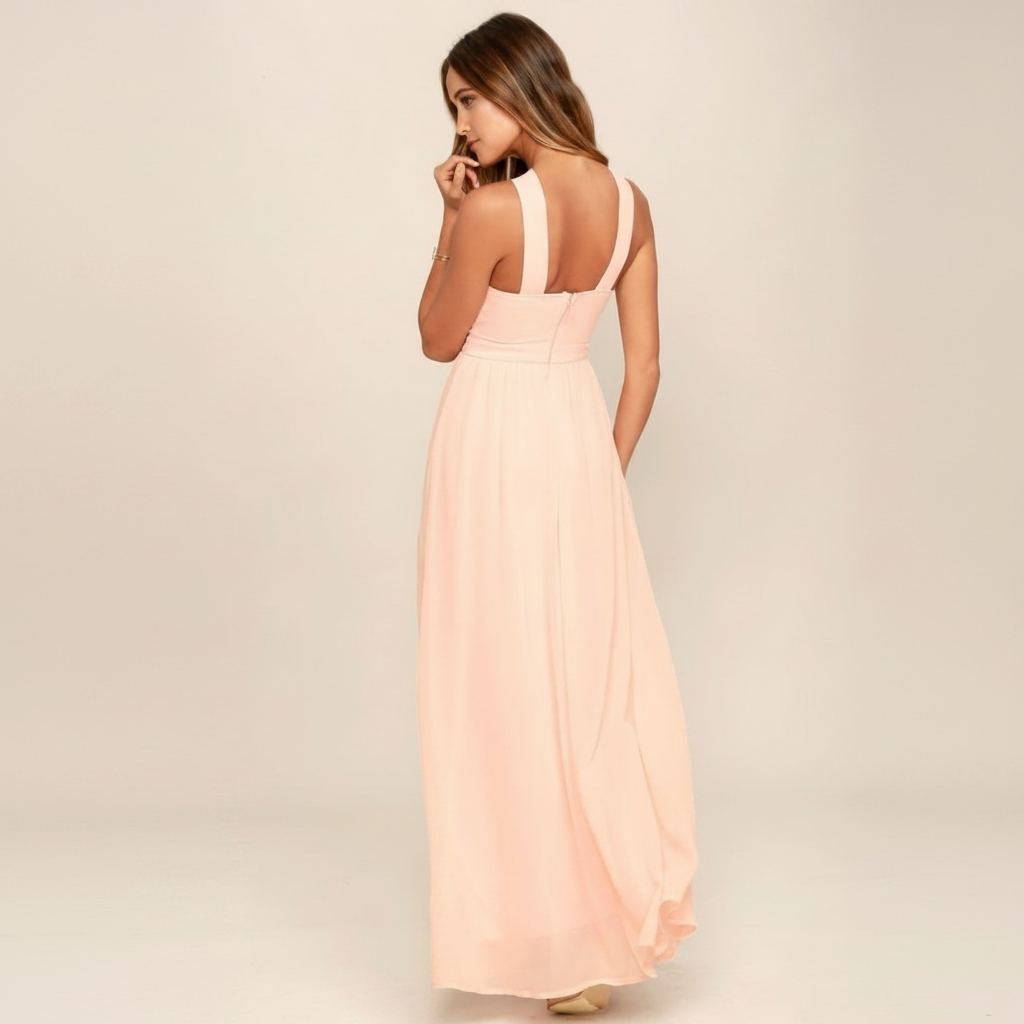 Suzanne - Robe Longue Élégante à Col Croisé