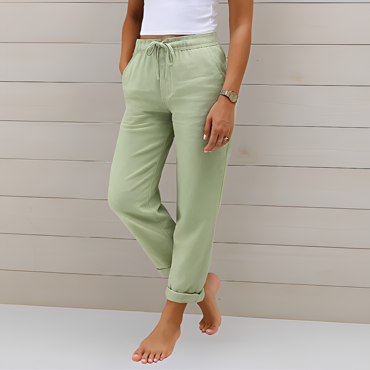 Audrey - Pantalon Décontracté avec Cordon