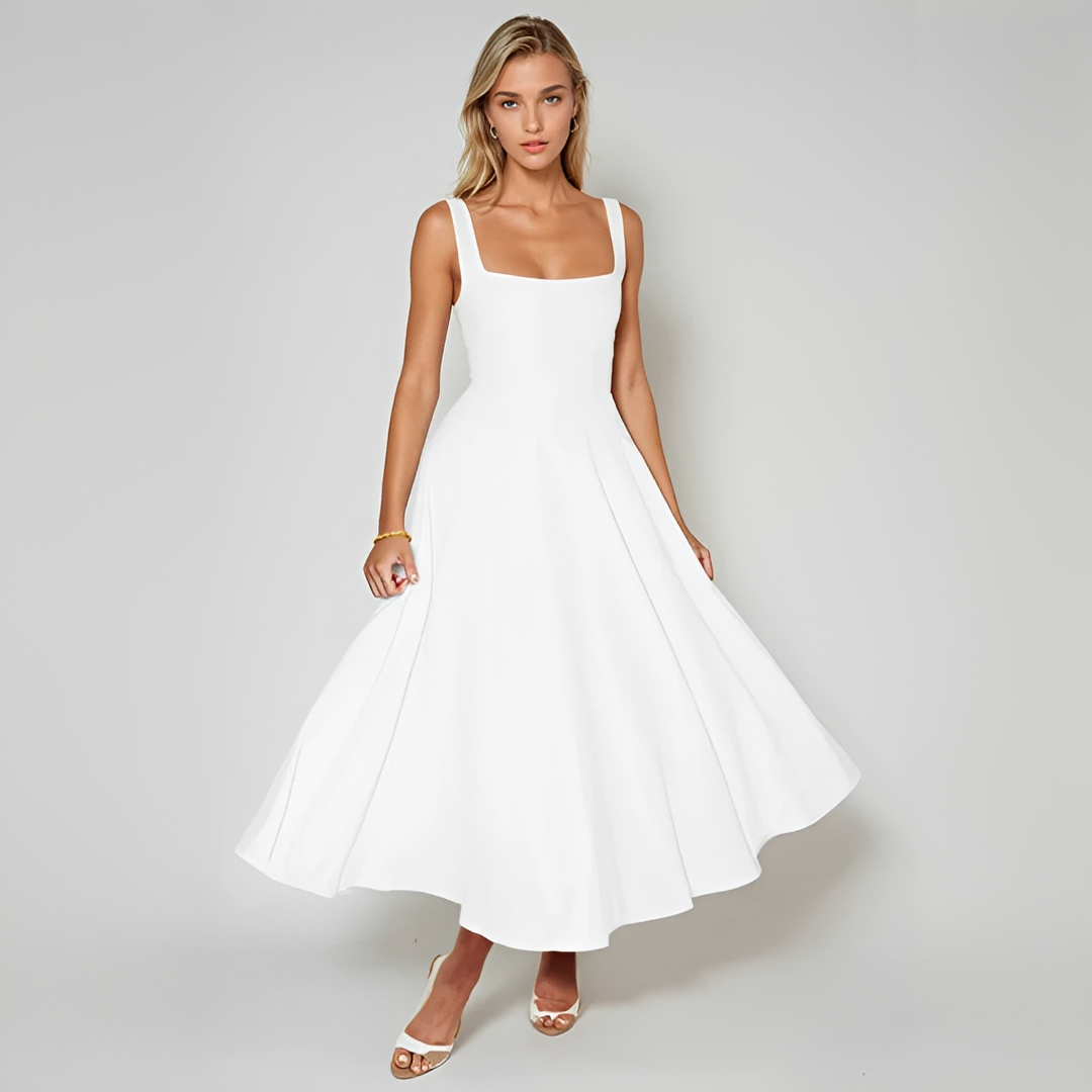 Yarabelle - Élégante Robe Midi à Bretelles