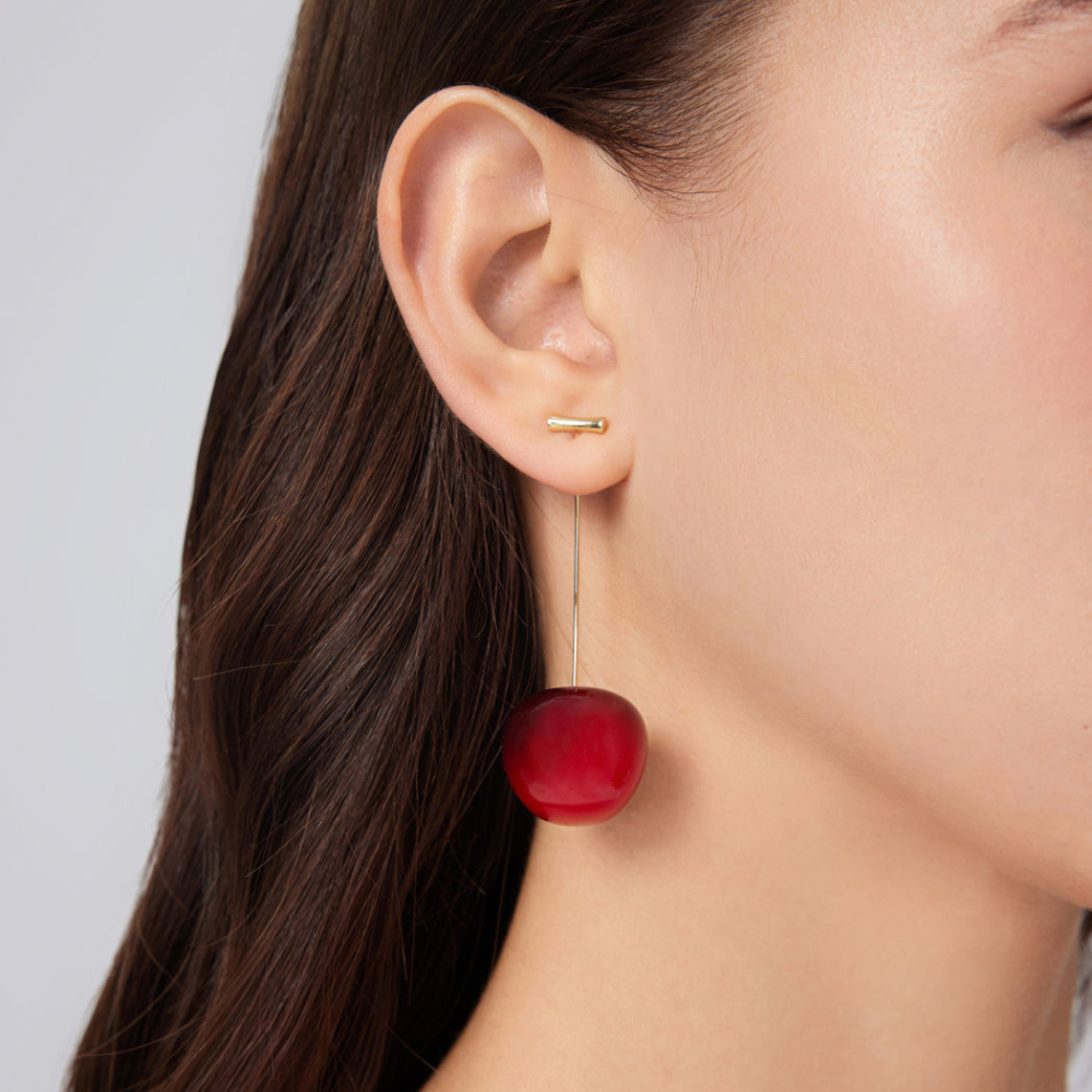 Boucles d'oreilles Red Cherry - Boucle d'oreille légère en cerise