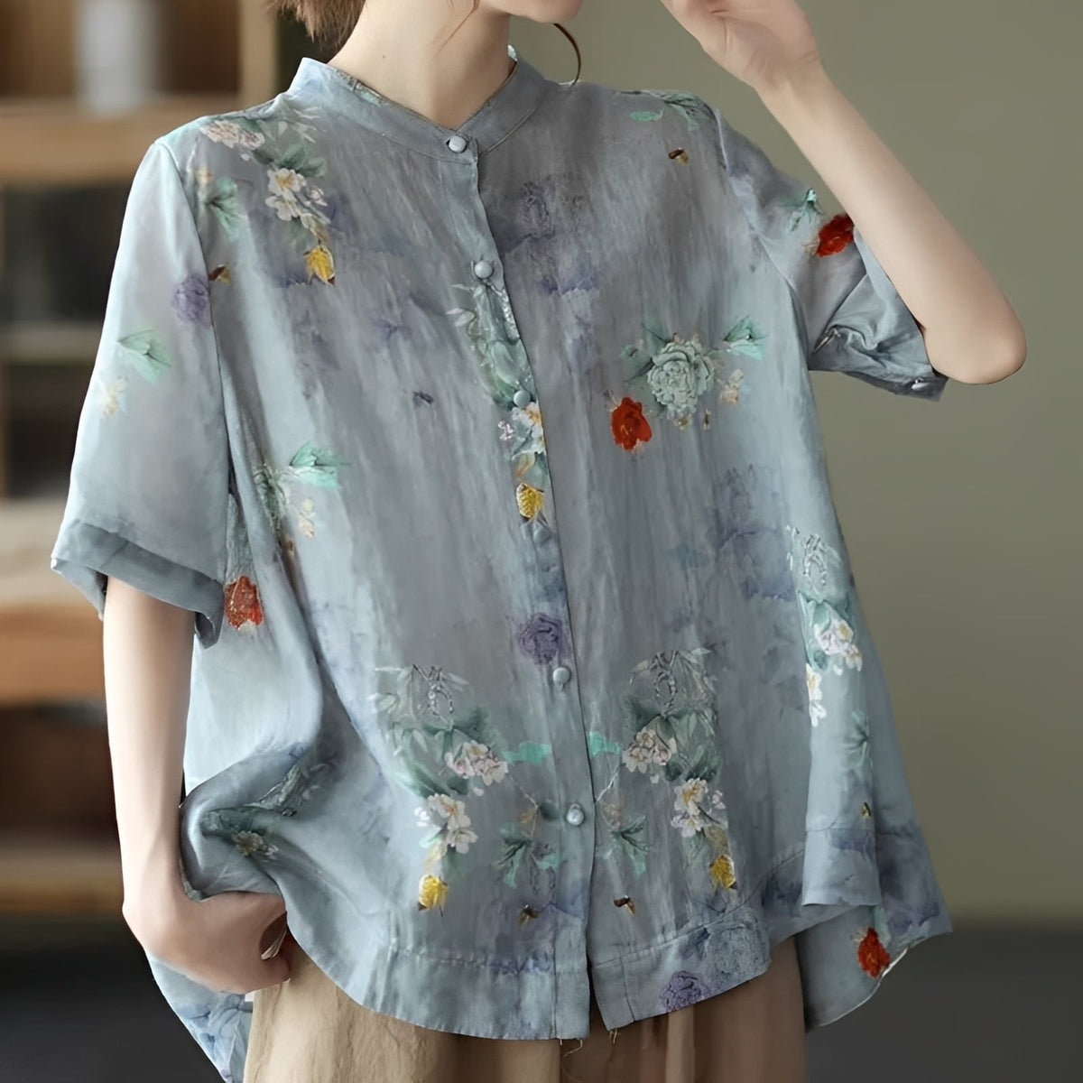 Alana - Blouse raffinée à manches mi-longues pour femmes