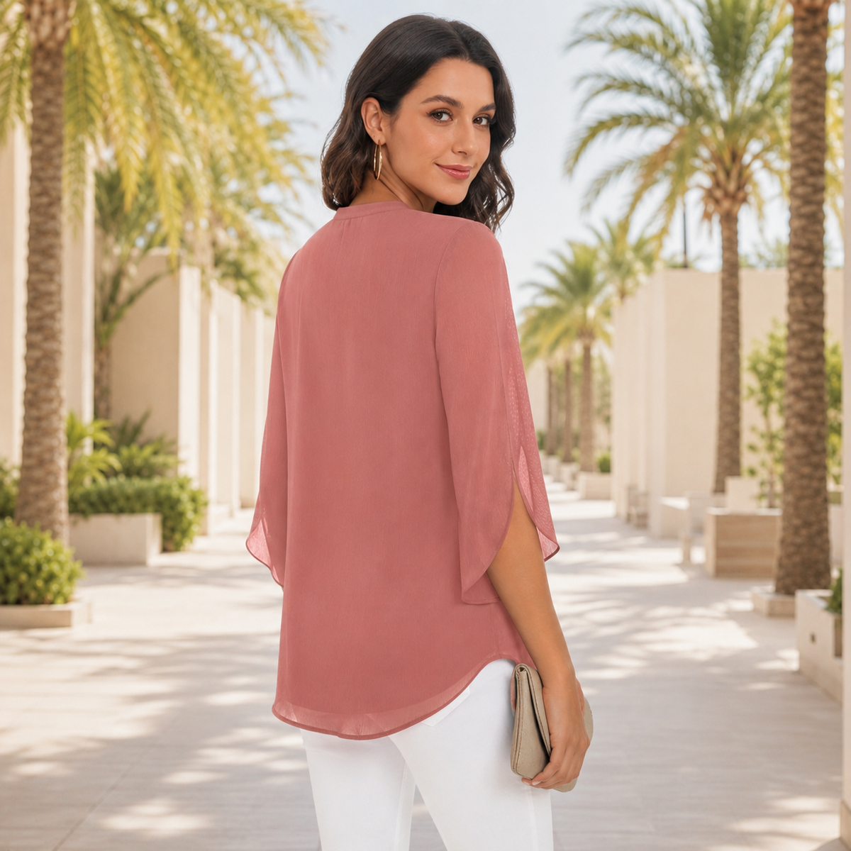 Arsine - Blouse élégante à coupe large et col en V