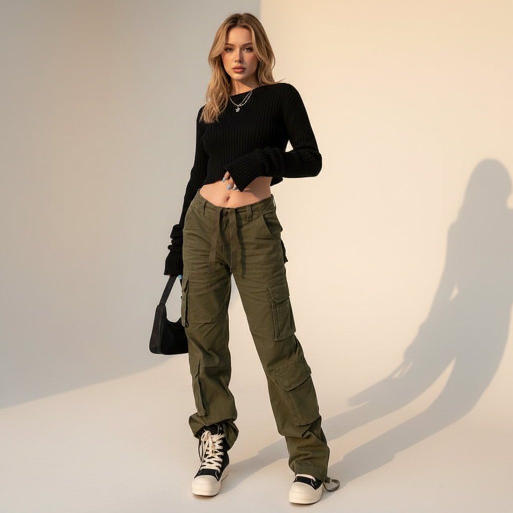 Kamley - Pantalon Cargo Large et Moderne