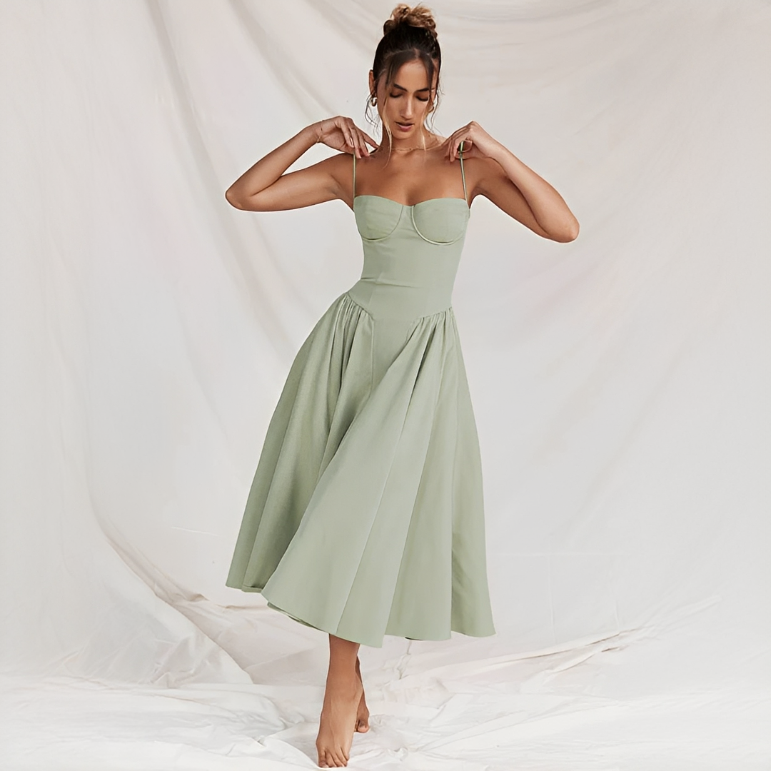 Michaela - Robe Midi Élégante et Raffinée