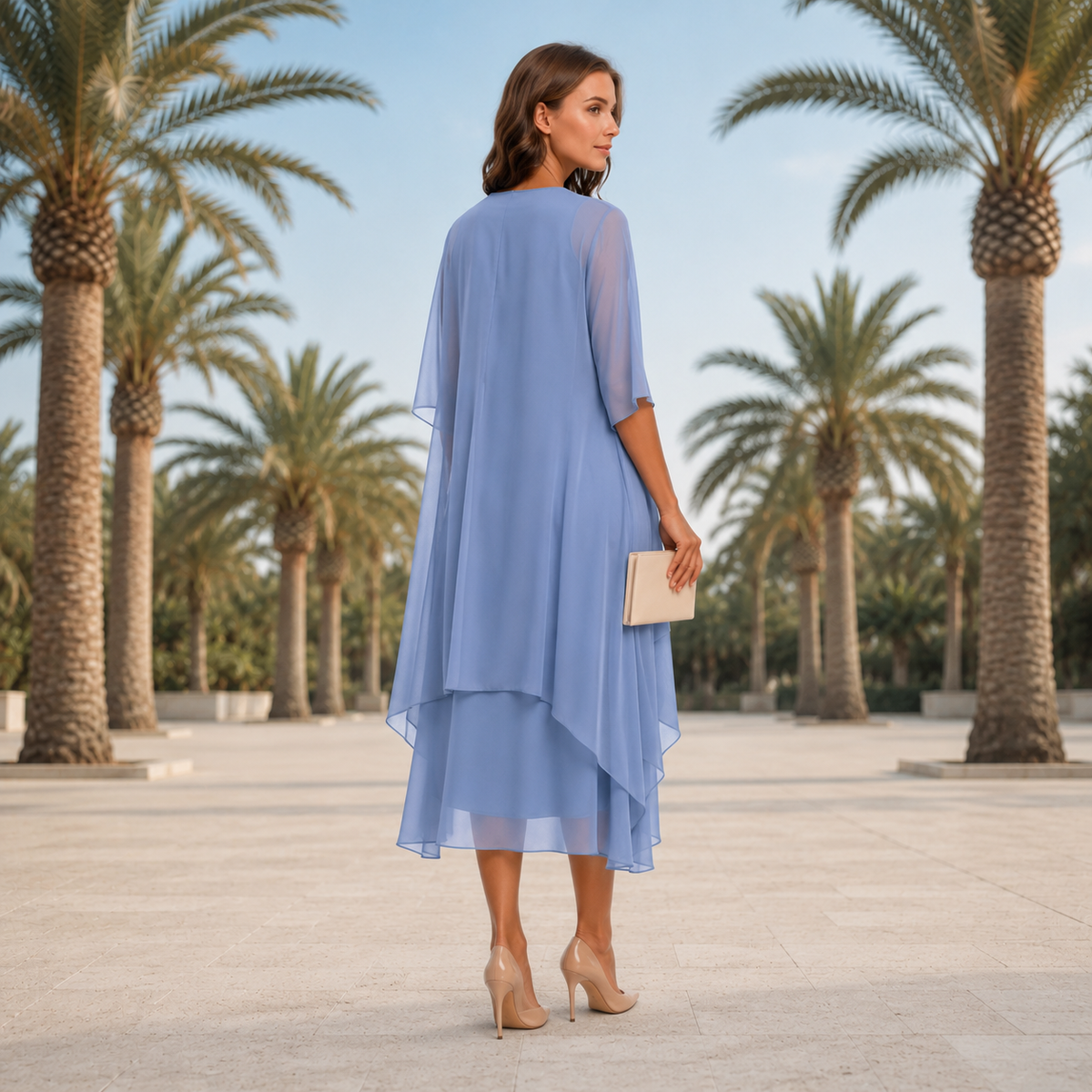Krystal - Robe midi élégante en deux pièces