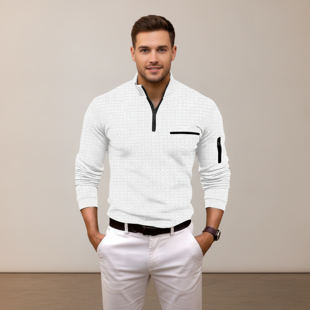 Andrey - Chemise Stylée à Demi-Fermeture Éclair