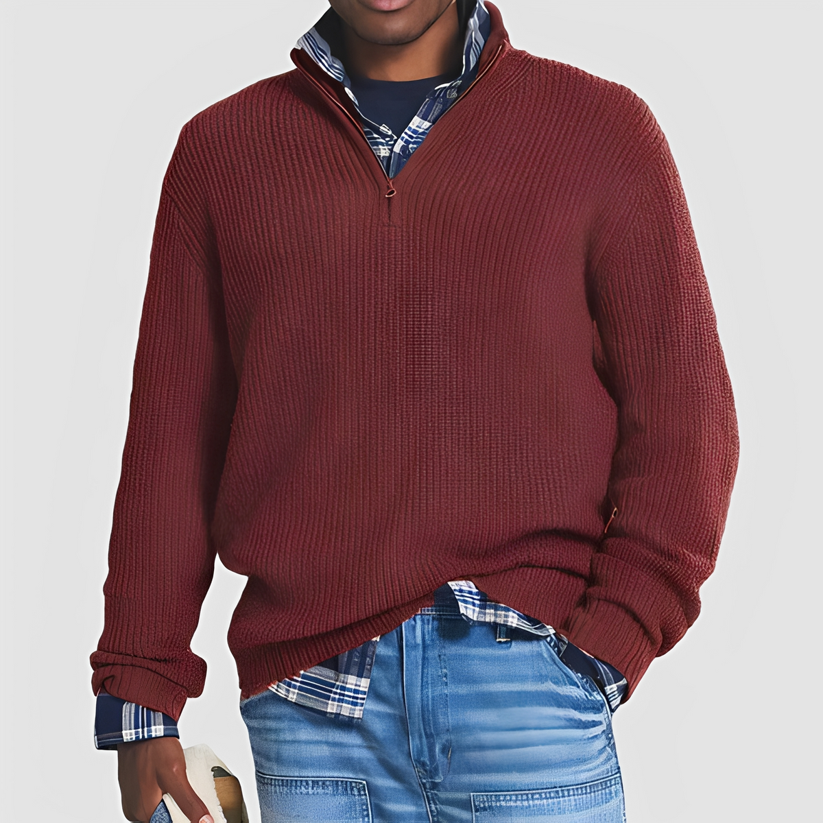 Constantine - Pull confortable avec fermeture à glissière pour hommes