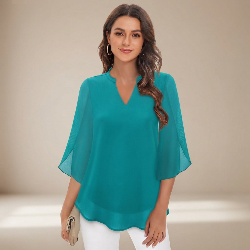 Arsine - Blouse élégante à coupe large et col en V