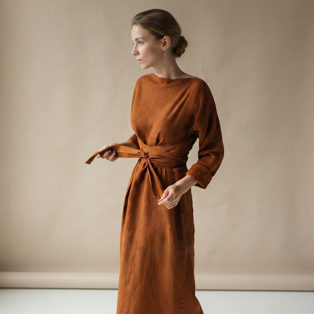 Ashlee - Longue robe fluide avec lacets et coupe libre