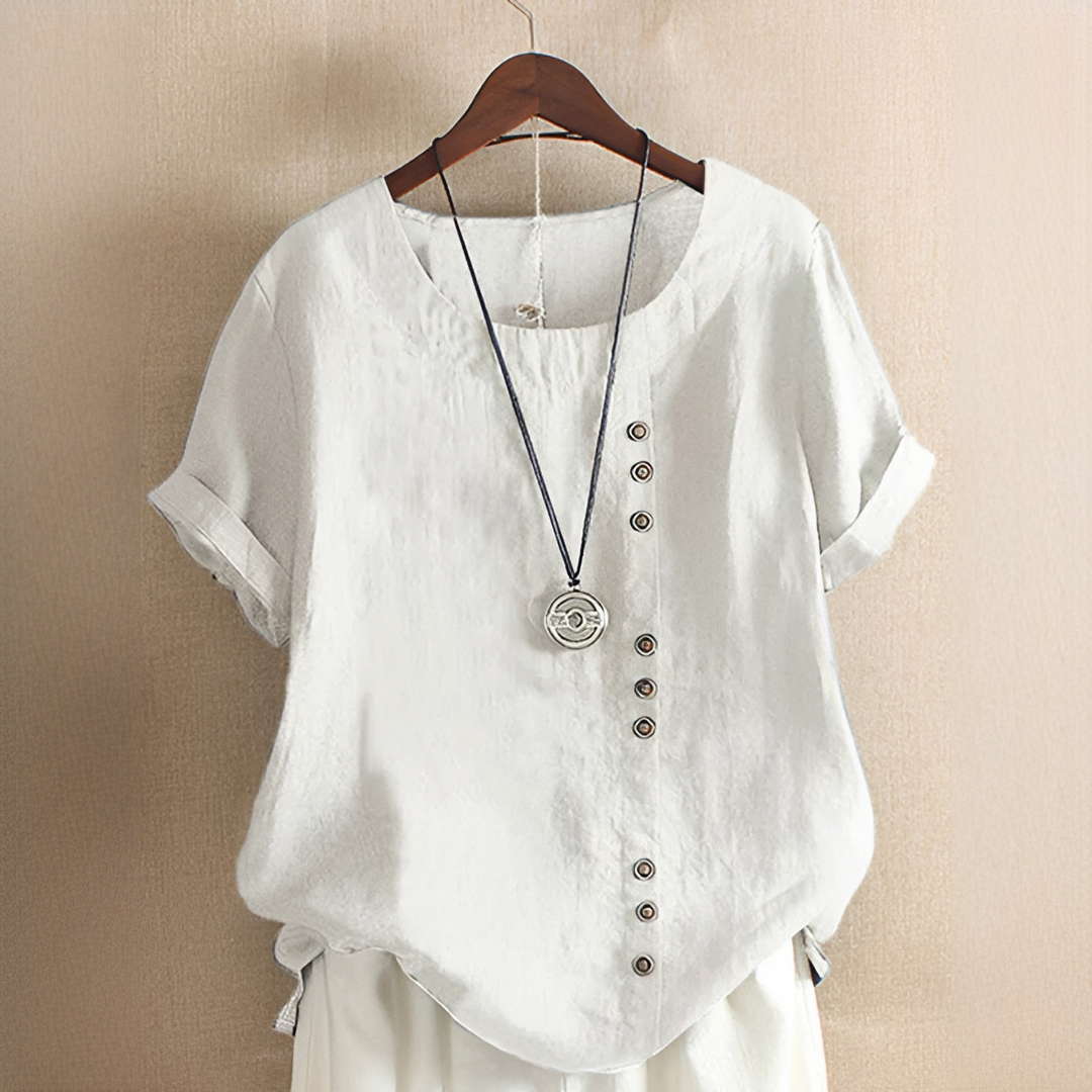 Noelle - Blouse à la Mode avec Boutons et Coupe Ample