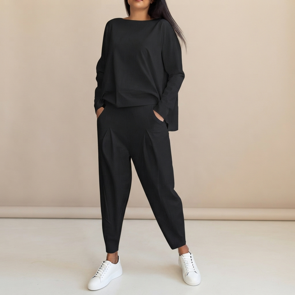Emilyn - Ensemble Pantalon Large et Décontracté
