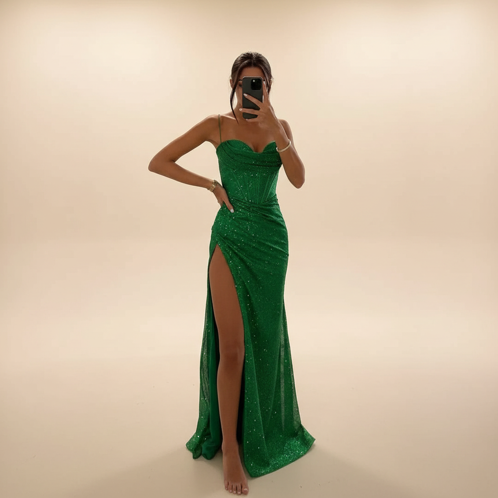 Monique - Robe Maxi avec Fente Tendance