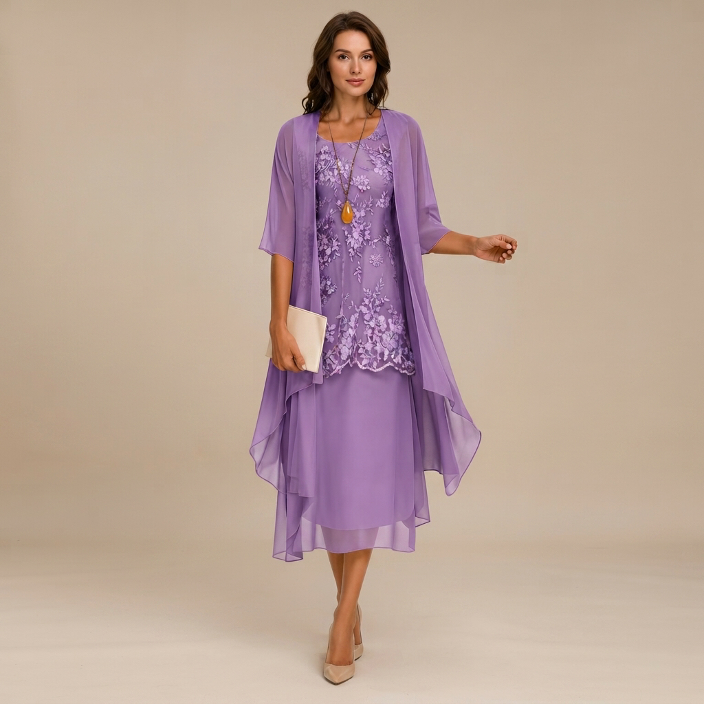 Krystal - Robe midi élégante en deux pièces