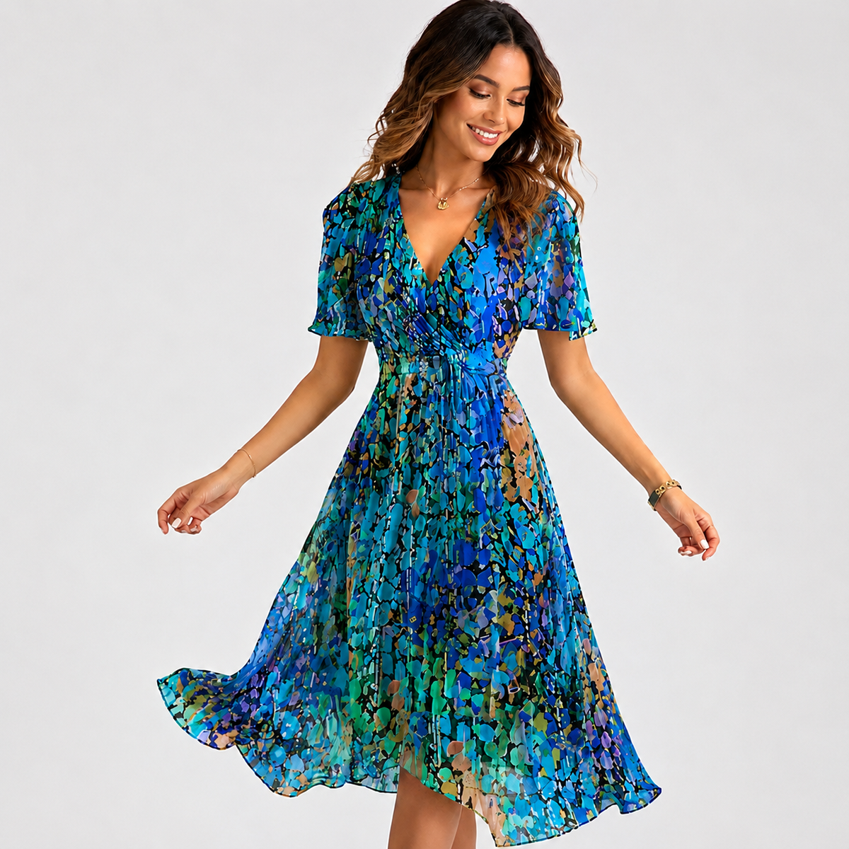 Elsinya - Robe Midi Élégante et Facile à Porter