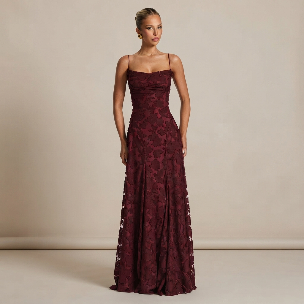 Helena - Robe Longue Élégante avec Dos Découvert