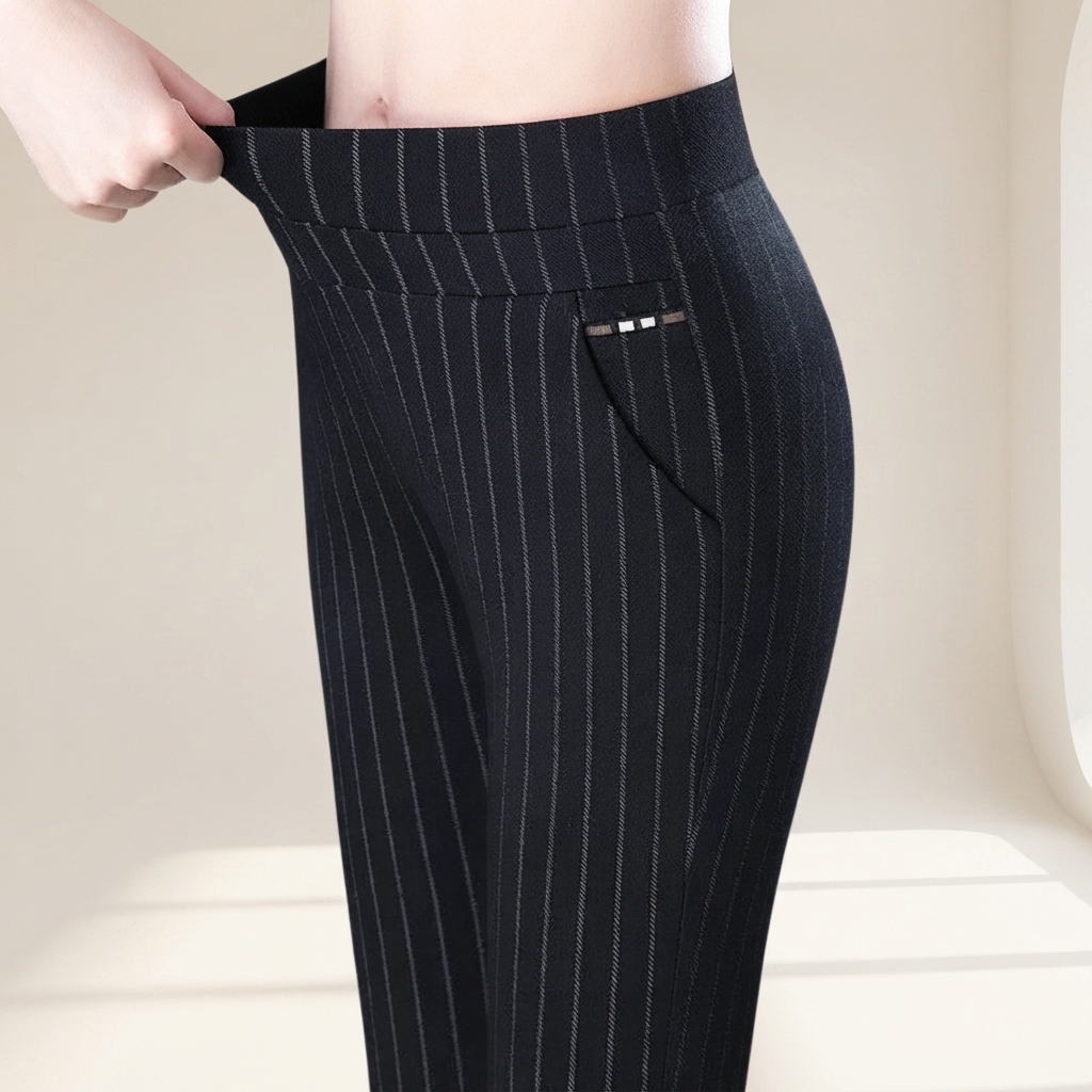 Marga - Pantalon Droit à Taille Élastique